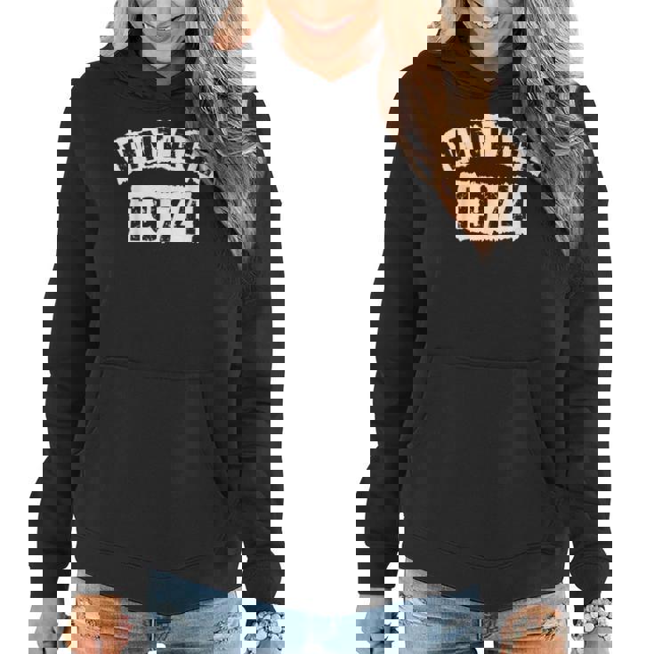 Born In 1974 48 Years Old Made In 1974 48Th Birthday Women Hoodie Graphic Print Hooded Sweatshirt