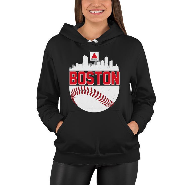 Boston Skyline Fenway Baseball Sports Logo Tshirt Women Hoodie