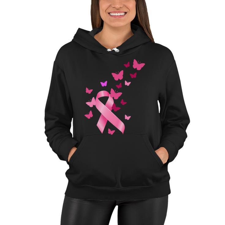 Breast Cancer Awareness Butterflies Logo Women Hoodie