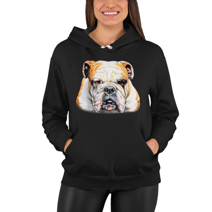 Bulldog Face Front Women Hoodie