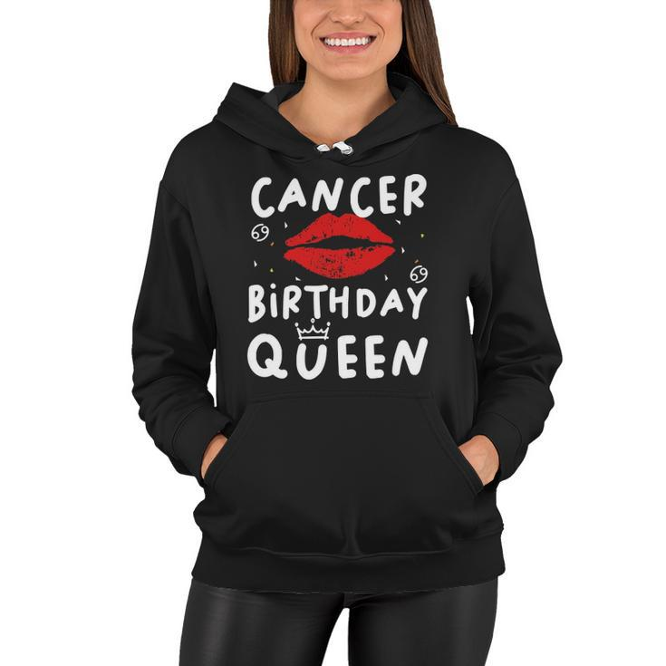 Cancer Birthday Queen Red Lips Women Hoodie