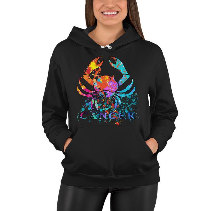 Cancer Zodiac Sign Crab Colorful Women Hoodie