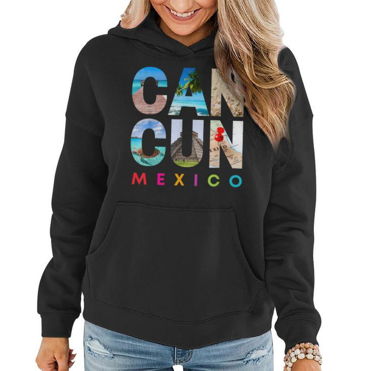 Cancun Mexico 2022 Vacation Beach Matching Family Group  Women Hoodie Graphic Print Hooded Sweatshirt