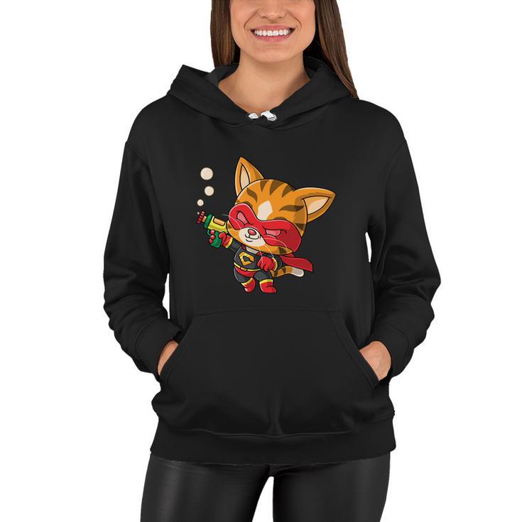 Cartoon Super Hero Cat Women Hoodie