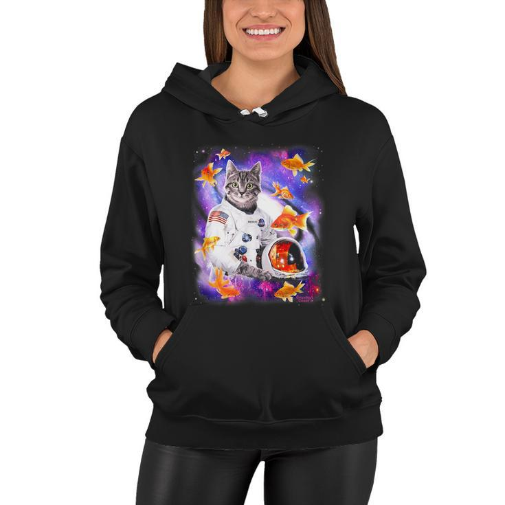 Cat Astronaut In Cosmic Space Funny Shirts For Weird People Women Hoodie