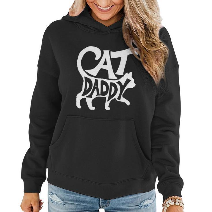 Cat Daddy Funny Cat Dad Simple Minimalist Lettering Women Hoodie