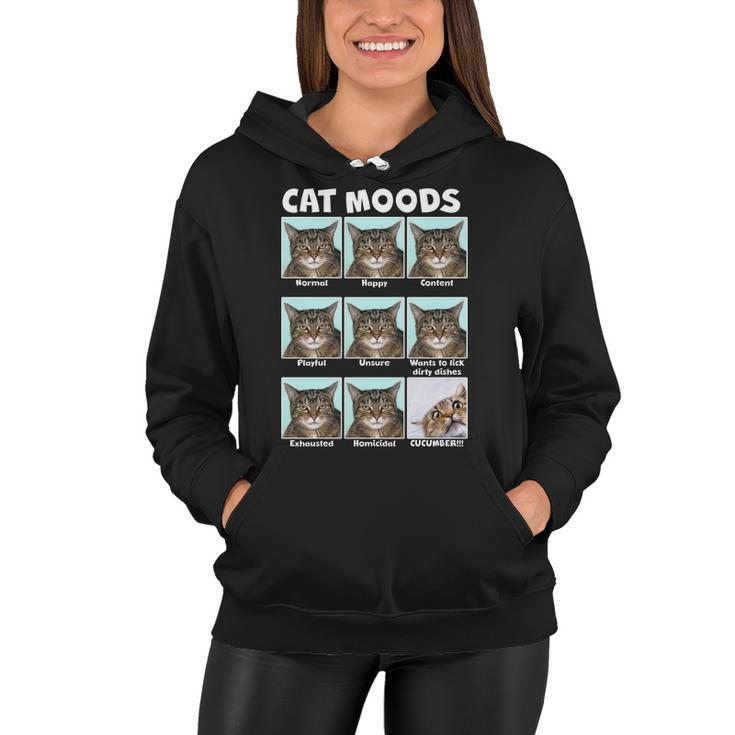 Cat Moods Funny Meme Tshirt Women Hoodie