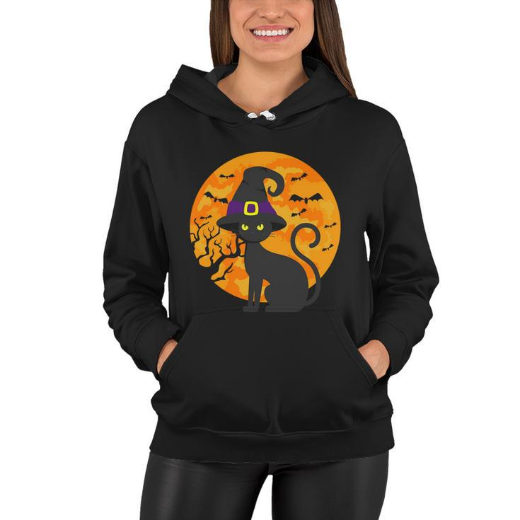 Cat Witch Hat Halloween Quote Women Hoodie
