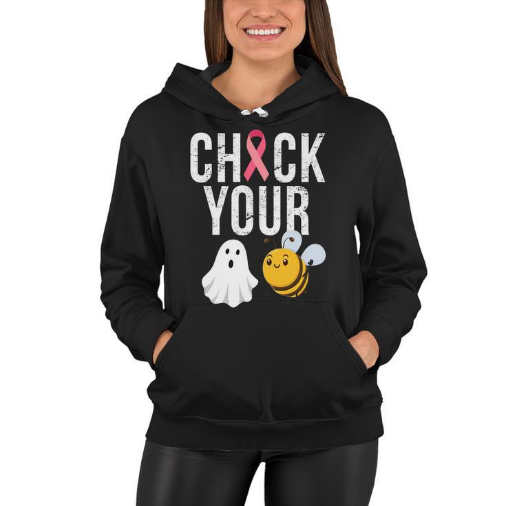 Check Your Boo Bees Breast Cancer Halloween Women Hoodie
