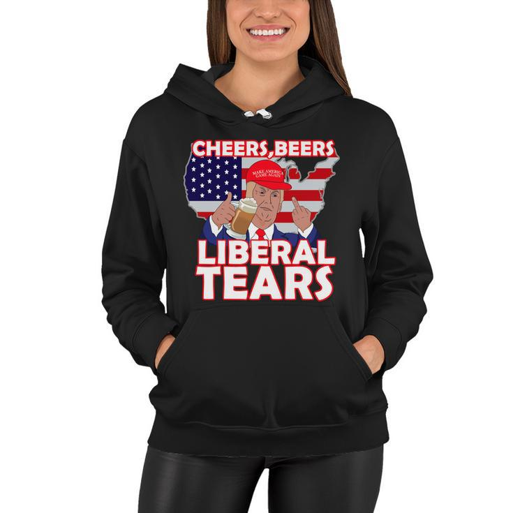 Cheers Beers Liberal Tears Pro Trump Women Hoodie