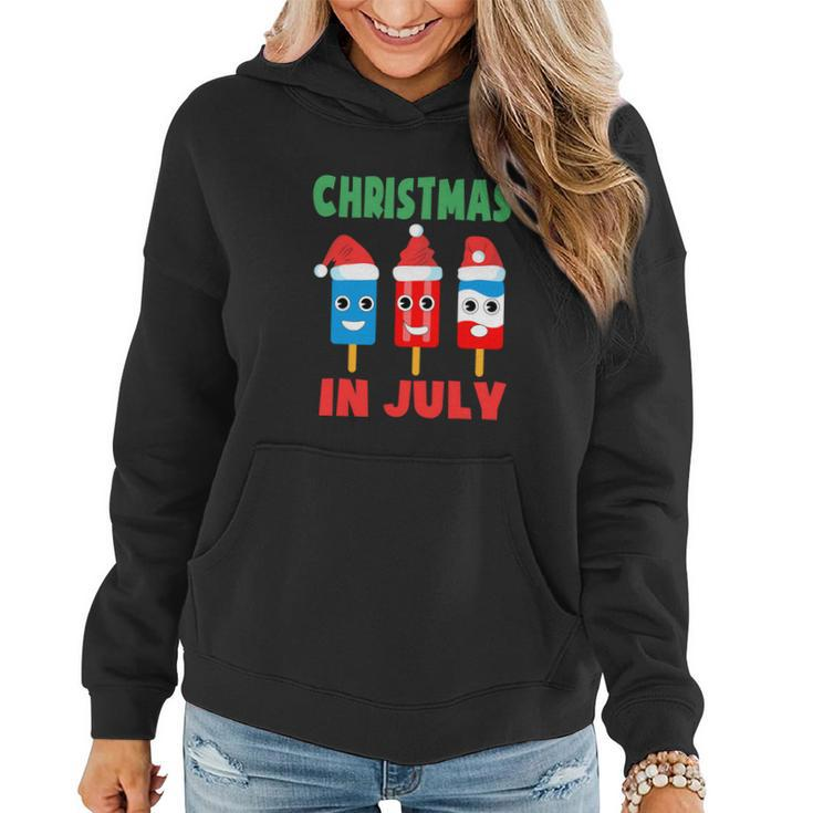 Christmas In July Ice Pops In Santa Hat Kids Cute Graphic Design Printed Casual Daily Basic Women Hoodie