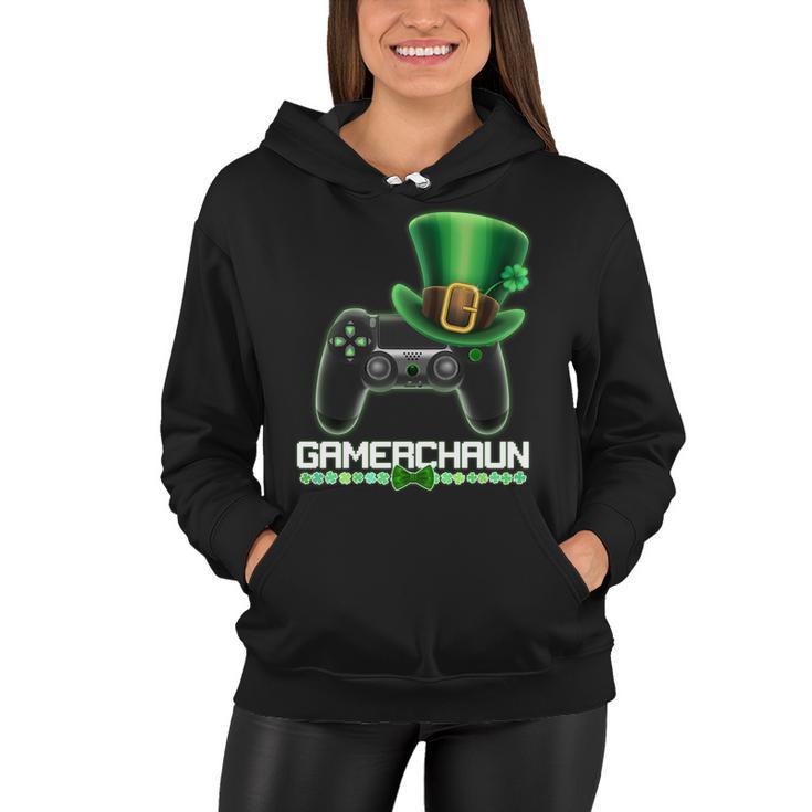 Cool St Patricks Day Gamerchaun Game Controller Leprechaun Women Hoodie