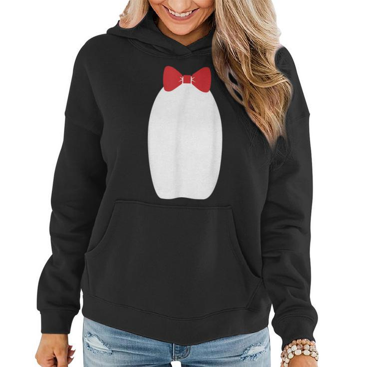 Cute Fancy Penguin Bow Tie Halloween Costume Funny   Women Hoodie Graphic Print Hooded Sweatshirt