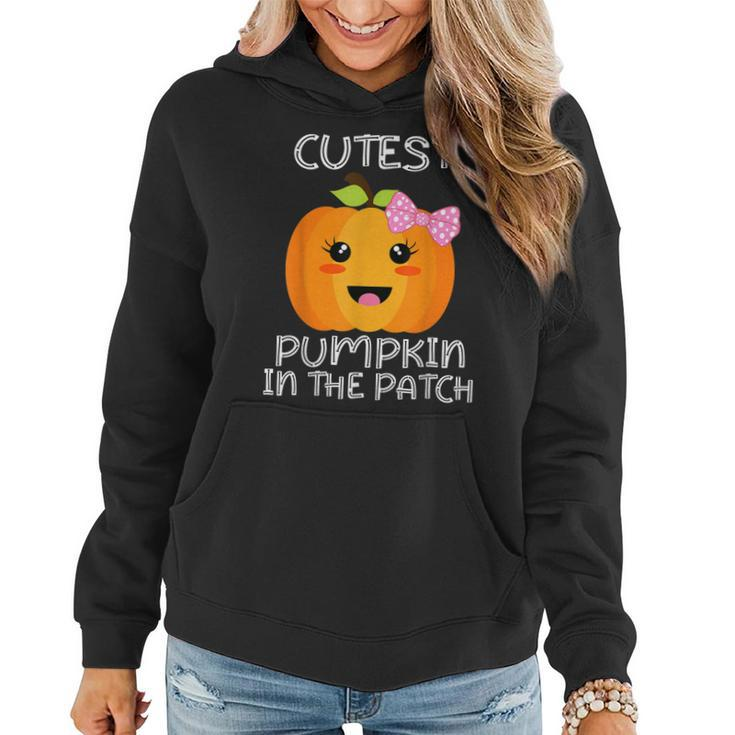 Cutest Pumpkin In The Patch Funny Halloween Thanksgiving  V5 Women Hoodie Graphic Print Hooded Sweatshirt