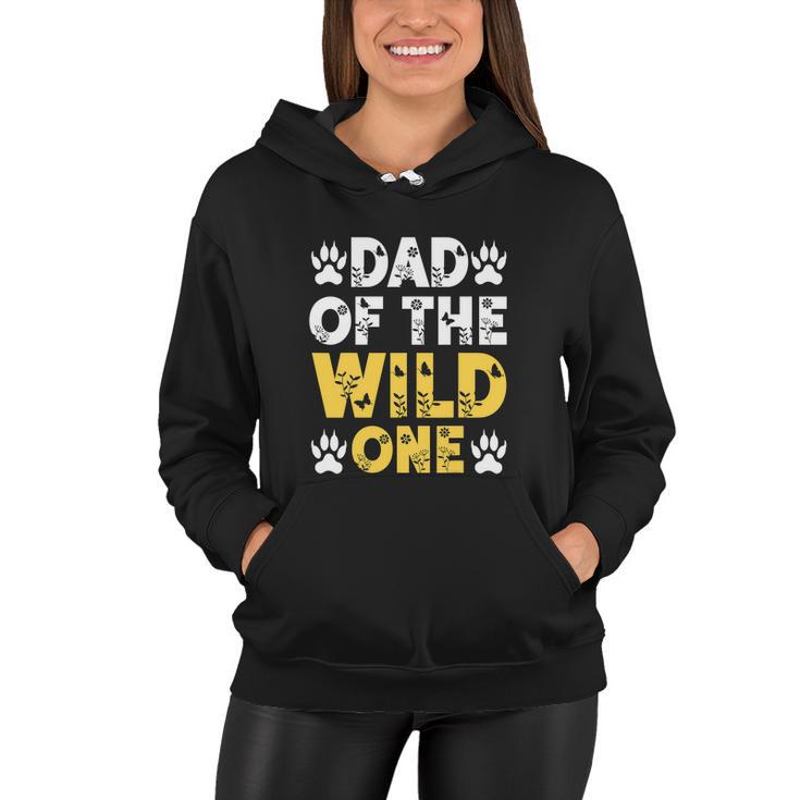 Dad Of The Wild One Funny 1St Birthday Leopard Dad Boy Women Hoodie