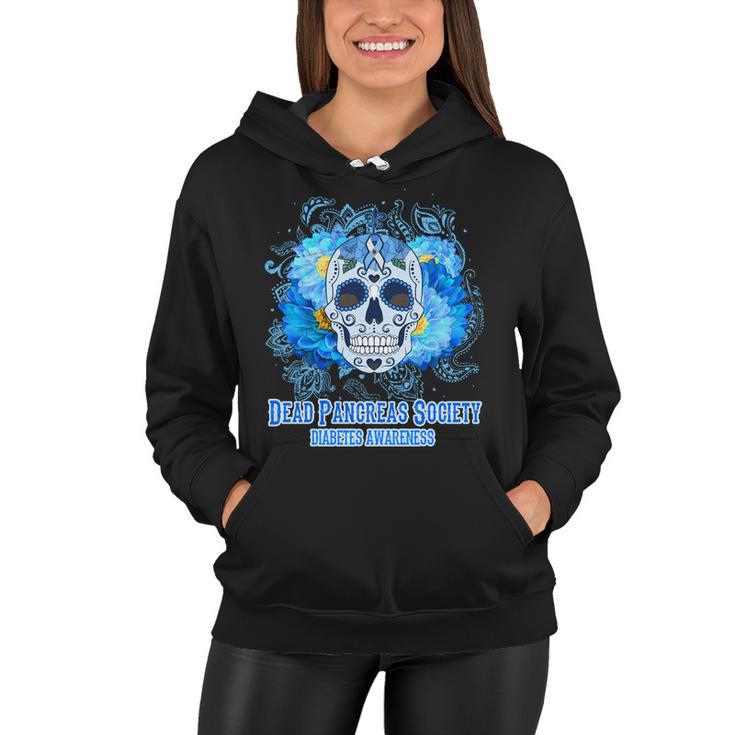 Dead Pancreas Society Diabetes Awareness Sugar Skull Women Hoodie