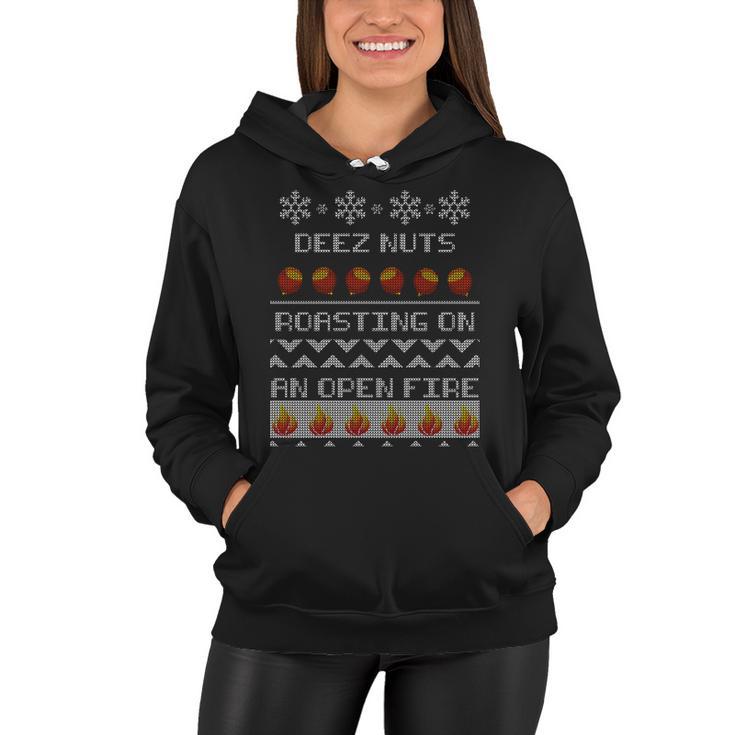 Deez Nuts Roasting On An Open Fire Ugly X-Mas Tshirt Women Hoodie