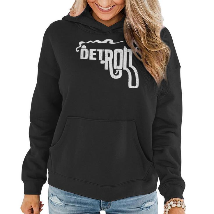 Detroit Smoking Gun Vintage  Women Hoodie Graphic Print Hooded Sweatshirt