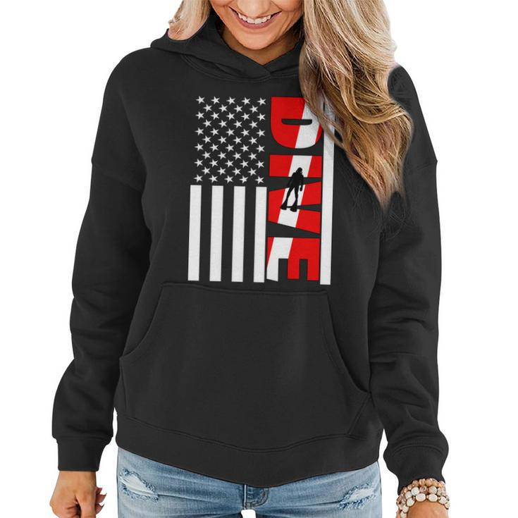 Diver American Flag Graphic Design Printed Casual Daily Basic Women Hoodie