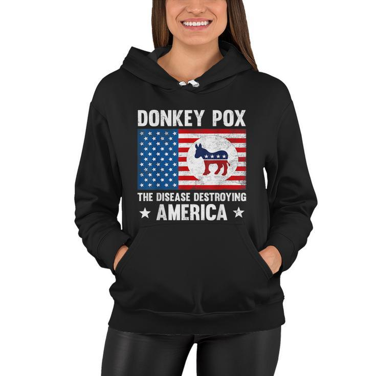 Donkey Pox The Disease Destroying America Funny Anti Biden V3 Women Hoodie