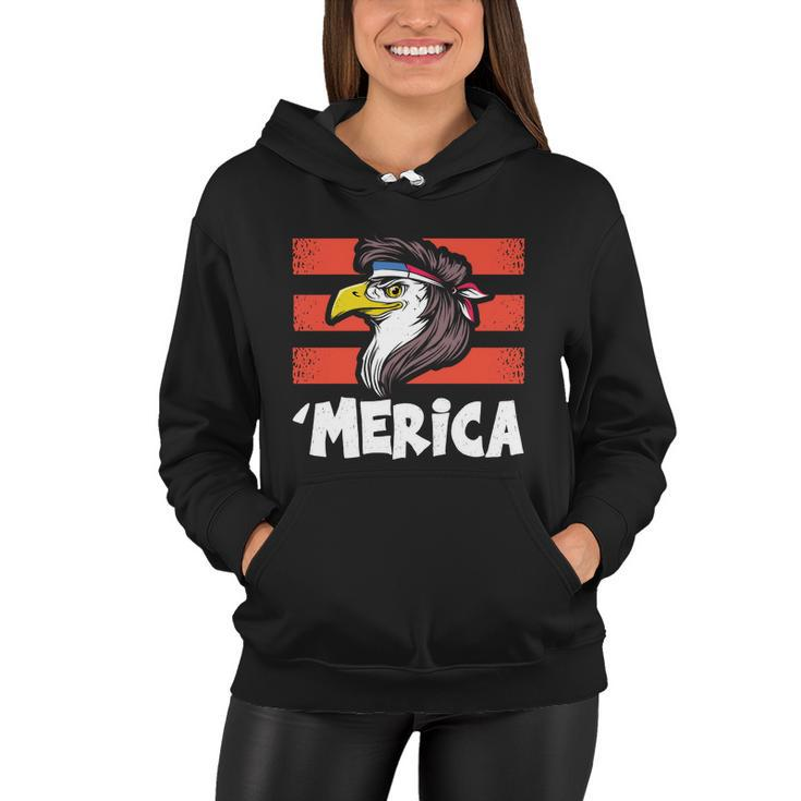 Eagle Mullet 4Th Of July 2021Gift Usa American Flag Merica Cool Gift Women Hoodie