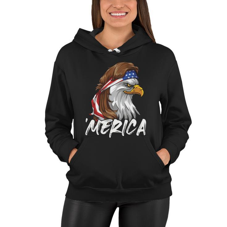 Eagle Mullet Merica 4Th Of July Usa American Flag Patriotic Great Gift Women Hoodie
