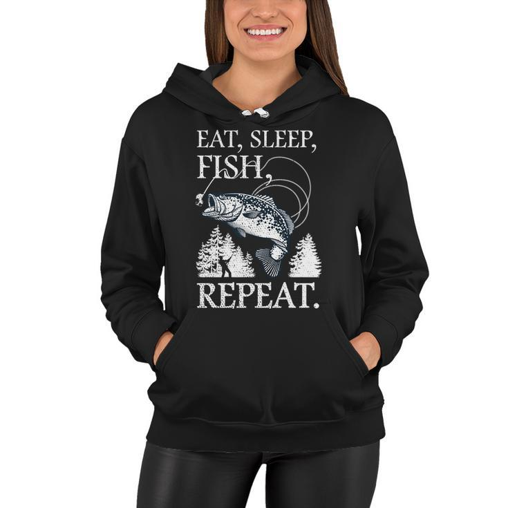 Eat Sleep Fish Repeat Tshirt Women Hoodie