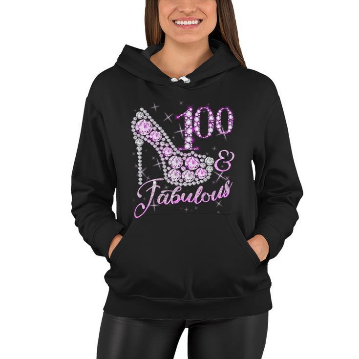 Fabulous & 100 Sparkly Shiny Heel 100Th Birthday Tshirt Women Hoodie