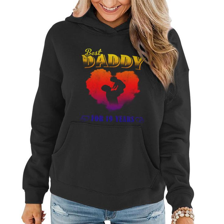 Father Baby Best Dad Daddy For 19 Years Happy Fathers Day Gift Graphic Design Printed Casual Daily Basic Women Hoodie
