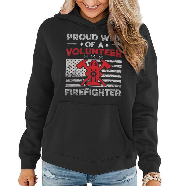 Firefighter Proud Wife Of A Volunteer Firefighter Fire Wife Women Hoodie