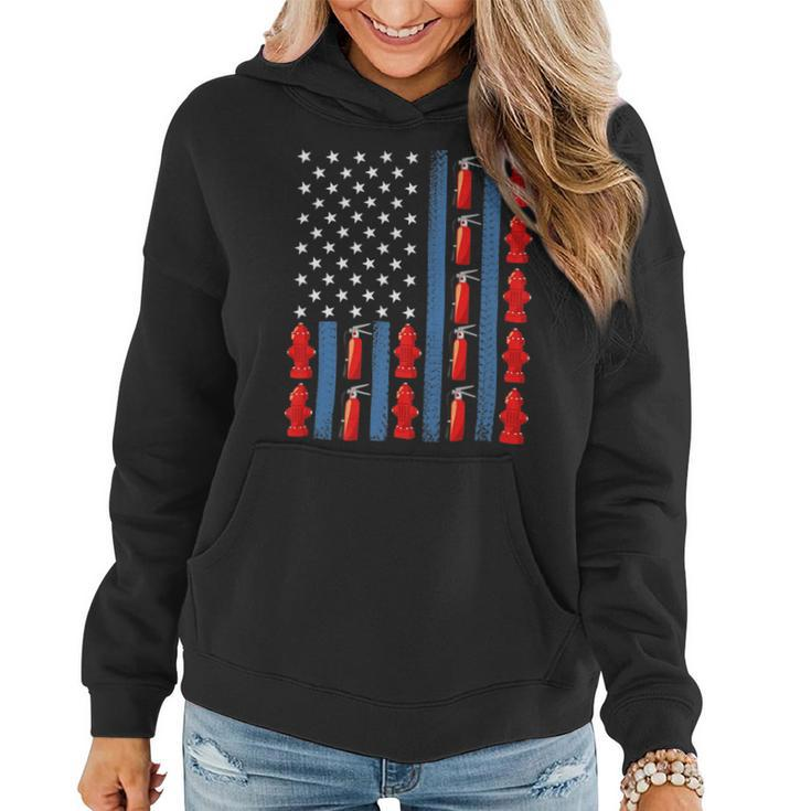 Firefighter Us American Flag Firefighter 4Th Of July Patriotic Man Woman_ Women Hoodie