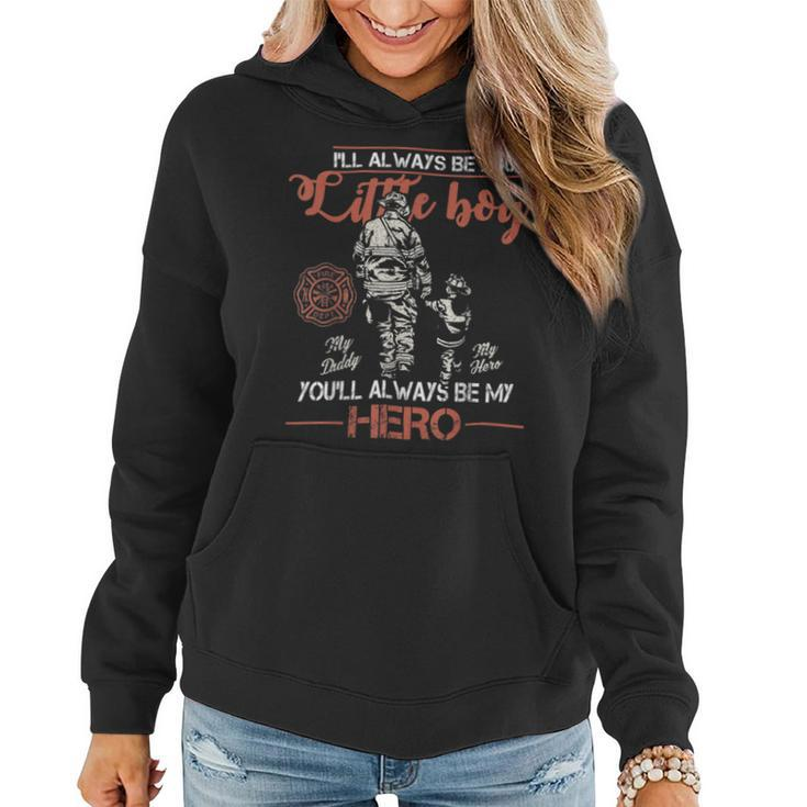 Firefighter Vintage Firefighter Dad & Son Daddy Fathers Day Women Hoodie