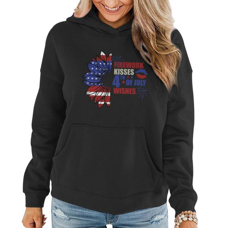 Firework Kiss 4Th Of July Wishes Proud American Women Hoodie