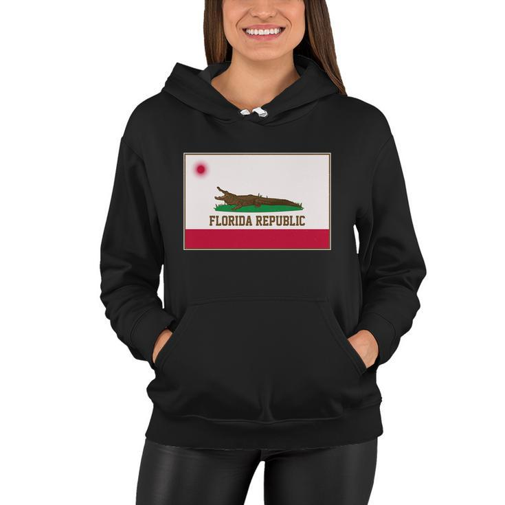 Florida Republic Vintage Alligator Flag Women Hoodie