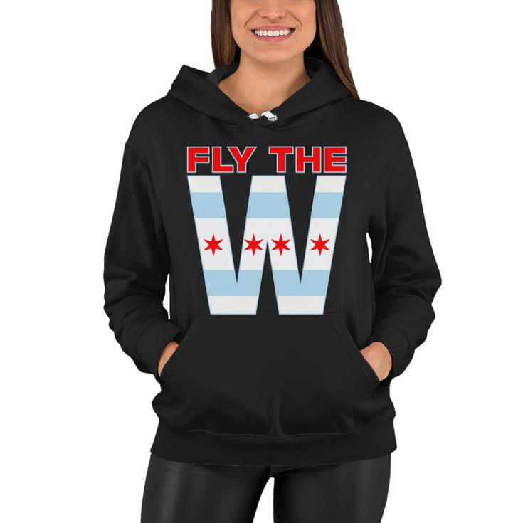 Fly The W Chicago Flag Women Hoodie