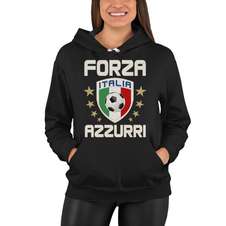 Forza Azzurri Italia Italy Shield Logo Soccer Team Women Hoodie