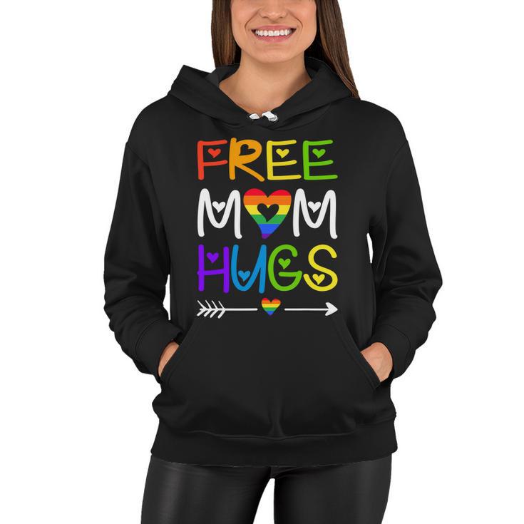 Free Mom Hugs Rainbow Heart Lgbt Pride Month Women Hoodie