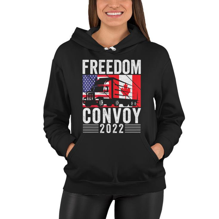 Freedom Convoy 2022 American Canadian Flag Tshirt Women Hoodie