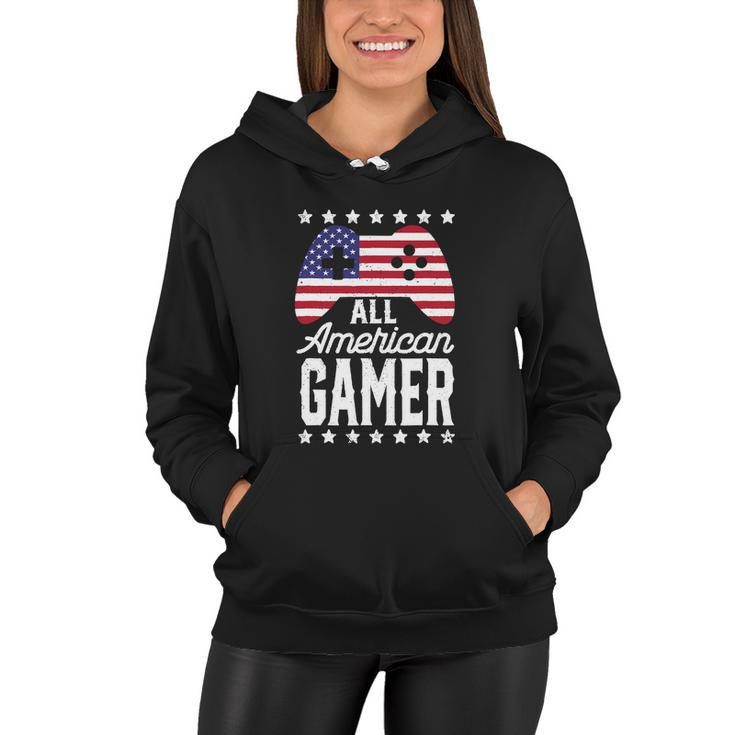 Funny American Gamer 4Th Of July Women Hoodie