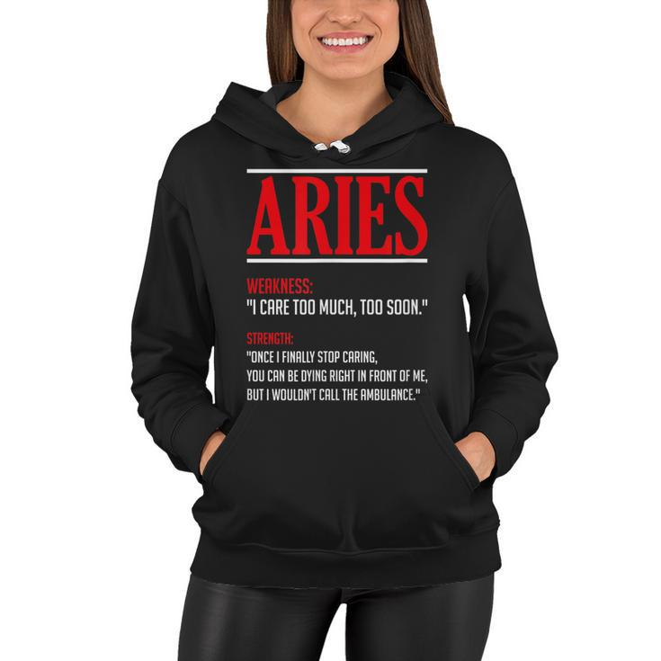 Funny Aries Facts Saying Astrology Horoscope Birthday  Women Hoodie