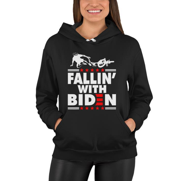Funny Biden Falls Off Bike Joe Biden Fallin With Biden Women Hoodie