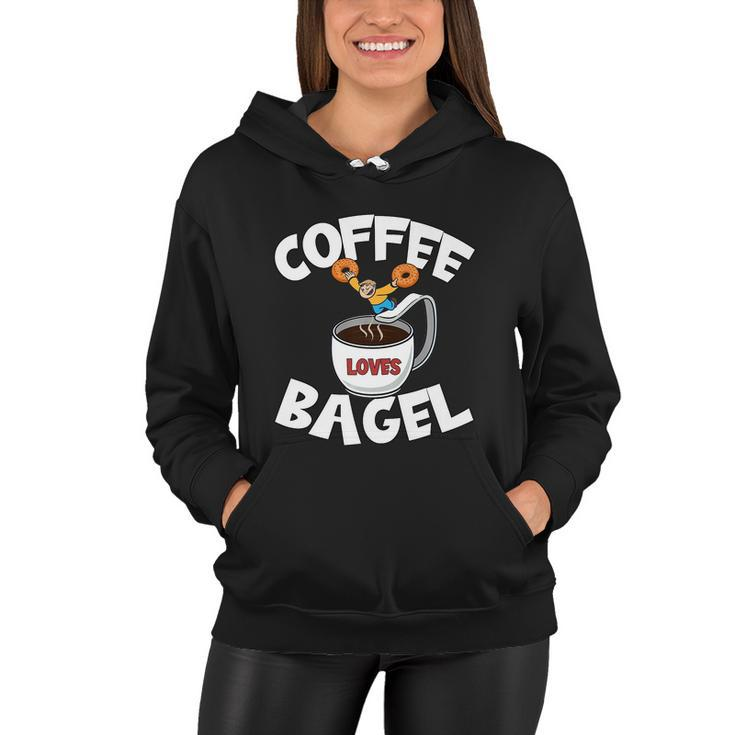 Funny Coffee And Bagel Quote For High Dive & Coffee Dad Women Hoodie