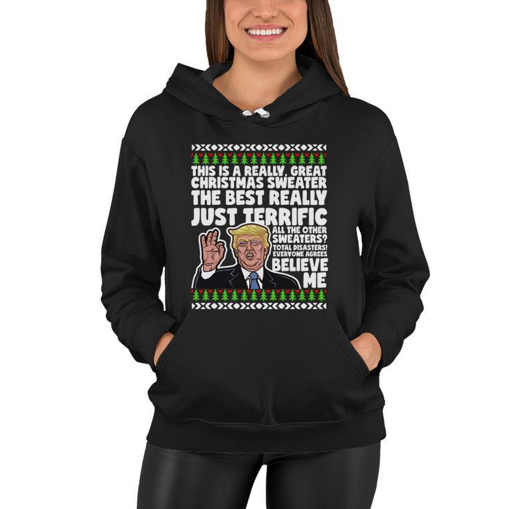 Funny Donald Trump Ugly Christmas Sweater Parody Speech Gift Women Hoodie