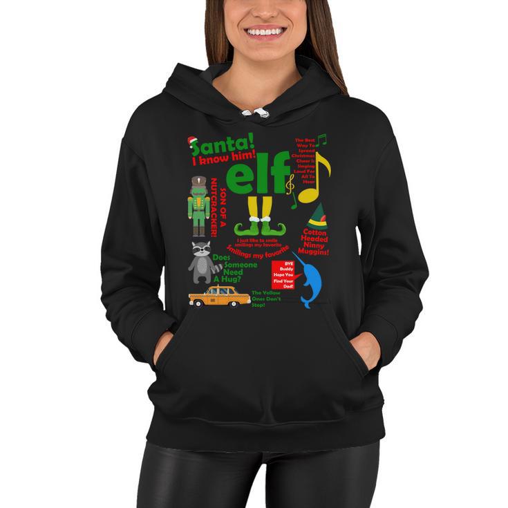 Funny Elf Santa Knows Him Christmas Women Hoodie