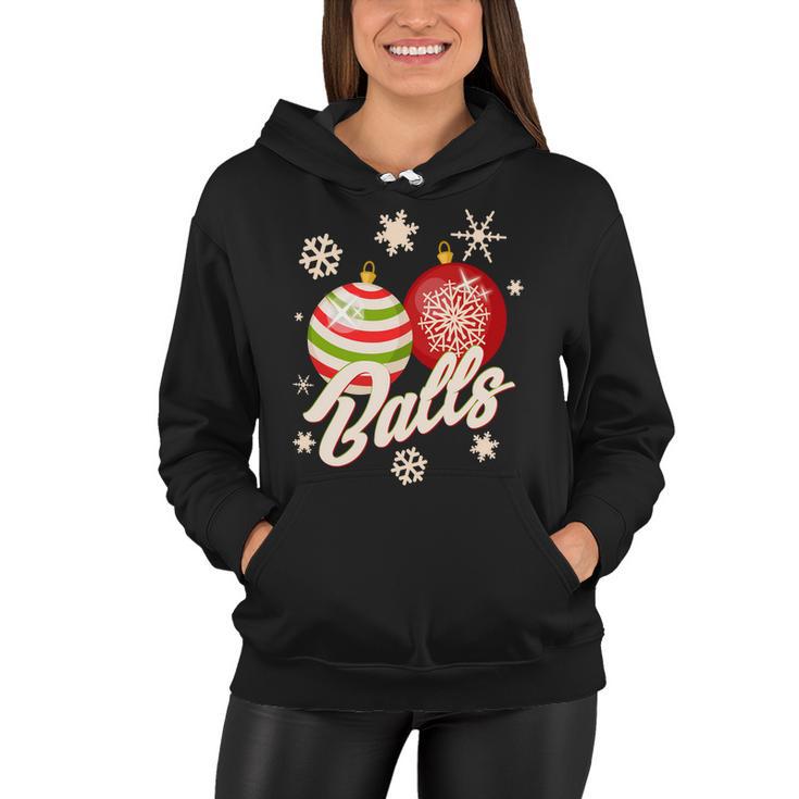 Funny Festive Christmas Balls Women Hoodie