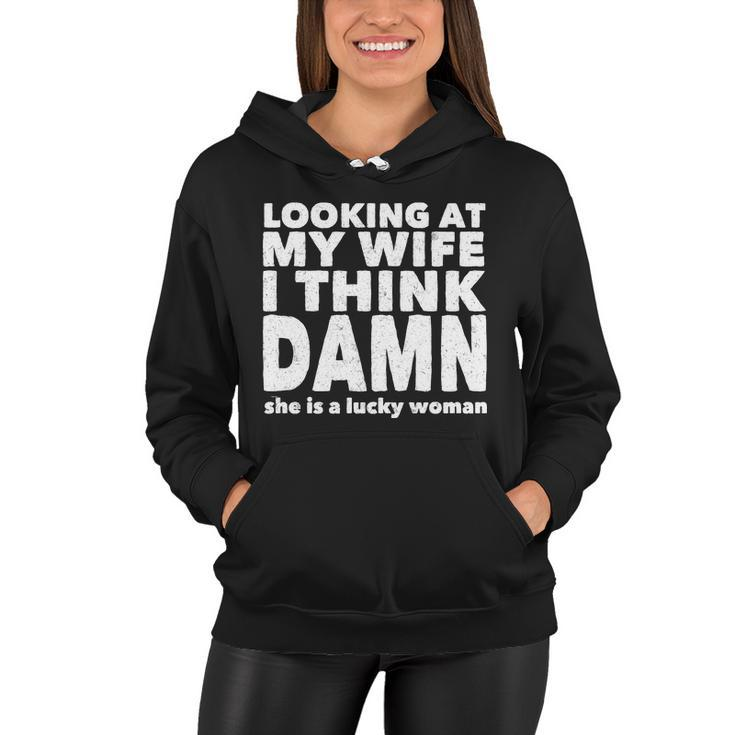 Funny Husband Lucky Wife Tshirt Women Hoodie