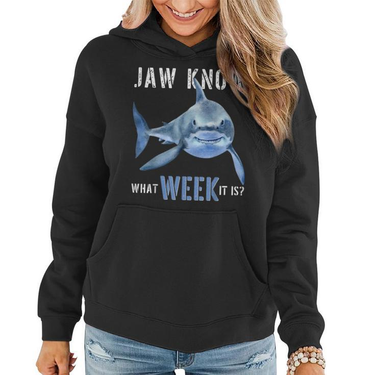Funny Jaw Know What Week It Is Shark 2022 Funny Shark Kids Women Hoodie