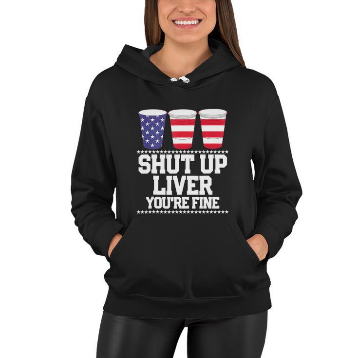 Funny July 4Th Beer Cups American Flag Women Hoodie