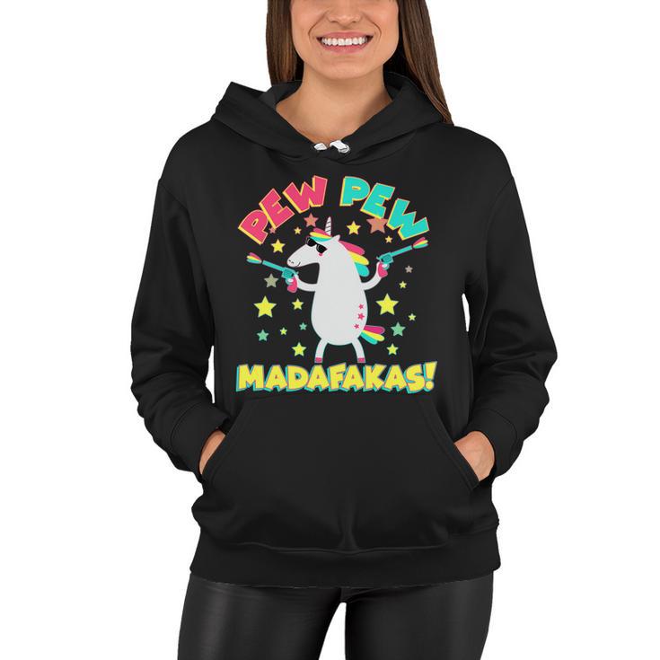 Funny Pew Pew Madafakas Unicorn Women Hoodie