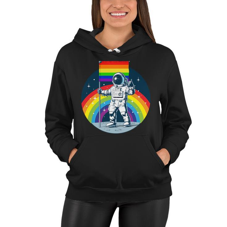 Gay Pride Astronaut Lgbt Moon Landing Women Hoodie